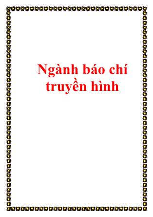 Ngành báo chí truyền hình