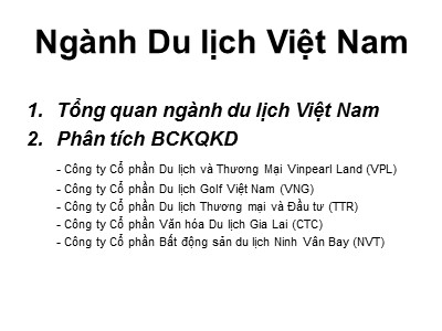 Ngành Du lịch Việt Nam