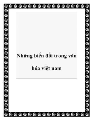 Những biến đổi trong văn hóa Việt Nam - Nguyễn Thanh Liêm