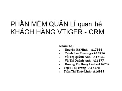 Phần mềm quản lí quan hệ khách hàng Vtiger - Crm