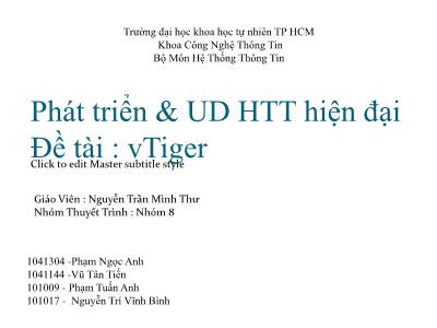 Phát triển & UD HTT hiện đại: vTiger