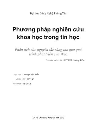 Phương pháp nghiên cứu khoa học trong tin học