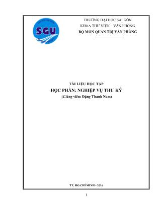 Tài liệu học tập Nghiệp vụ thư ký - Đặng Thanh Nam