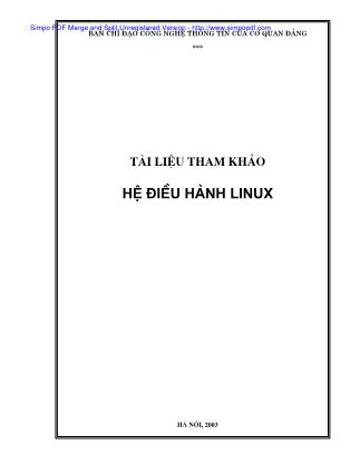 Tài liệu tham khảo hệ điều hành Linux