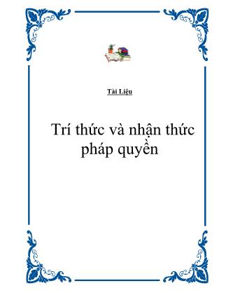 Tài liệu Trí thức và nhận thức pháp quyền