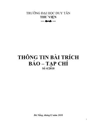 Thông tin bài trích báo – tạp chí