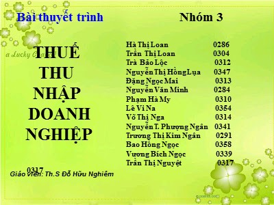 Thuế thu nhập doanh nghiệp - Th.S Đỗ Hữu Nghiêm