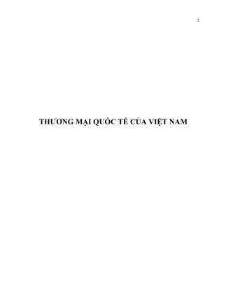 Thương mại quốc tế của Việt Nam (Phần 1)