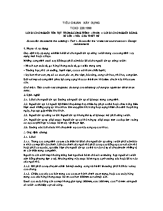 Tiêu chuẩn xây dựng TCXD 228:1998 Lối đi cho người tàn tật trong công trình - Phần 1: Lối đi cho người dùng xe lăn-yêu cầu thiết kế