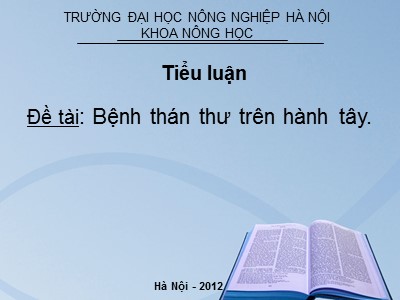 Tiểu luận Bệnh thán thư trên hành tây