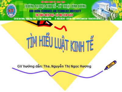 Tìm hiểu luật kinh tế - Ths. Nguyễn Thị Ngọc Hương