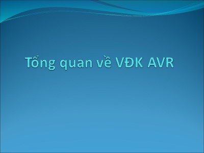 Tổng quan về VĐK AVR