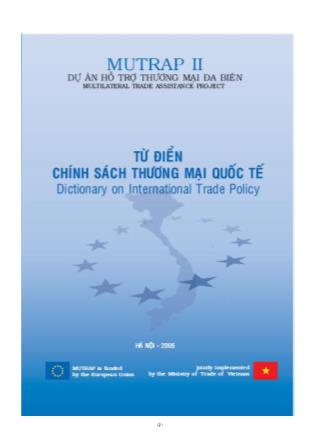 Từ điển Chính sách Thương mại Quốc tế