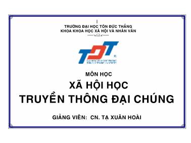 Xã hội học truyền thông đại chúng - Tạ Xuân Hoài