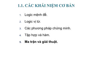 Bài giảng Ma trận và giải thuật