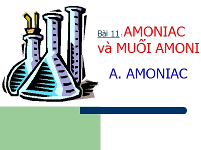 Bài giảng môn Hóa học - Bài 11: Amoniac và muối Amoni