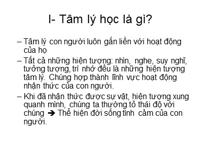 Bài giảng Tâm lý học