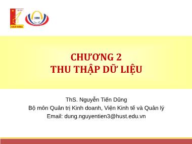 Bài giảng Thống kê ứng dụng trong kinh doanh - Chương 2: Thu thập dữ liệu - ThS. Nguyễn Tiến Dũng