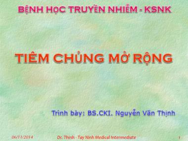 Bài giảng Tiêm chủng mở rộng