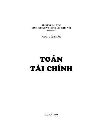 Bài giảng Toán tài chính - Phan Đức Châu