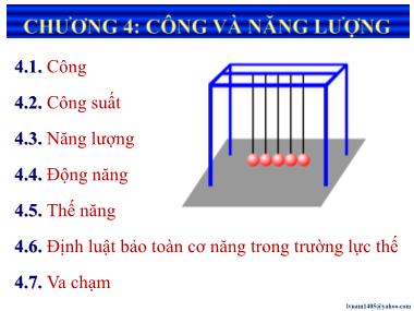 Bài giảng Vật Lý 10 - Chương 4: Công và năng lượng