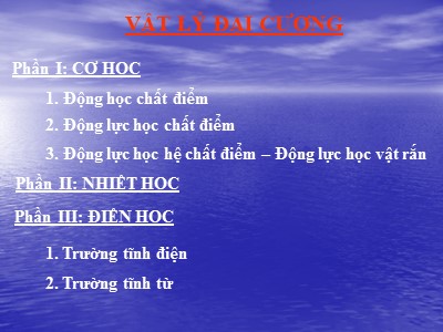 Bài giảng Vật lý đại cương