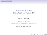 Bài giảng Xác suất và thống kê - Nguyễn Văn Thìn