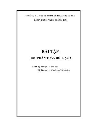 Bài tập học phần toán rời rạc 2