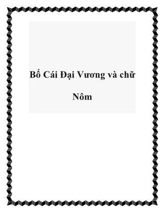 Bố Cái Đại Vương và chữ Nôm