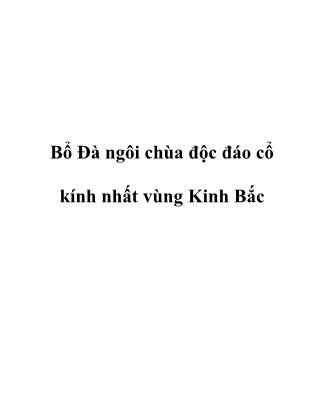 Bổ Đà ngôi chùa độc đáo cổ kính nhất vùng Kinh Bắc