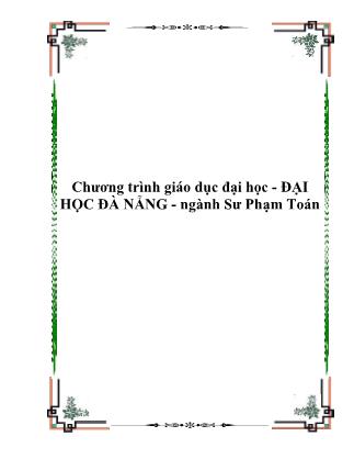 Chương trình Giáo dục Đại học Khối ngành sư phạm