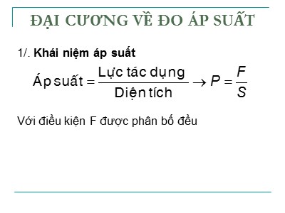 Đại cương về đo áp suất