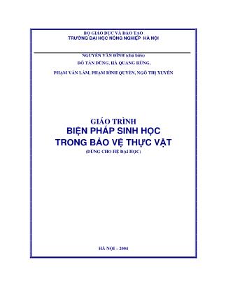 Giáo trình Biện pháp sinh học trong Bảo vệ thực vật (Phần 1)