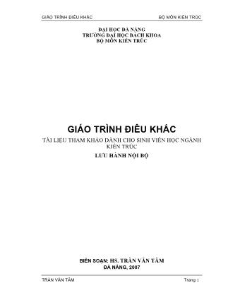 Giáo trình Điêu khắc - HS. Trần Văn Tâm