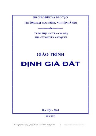 Giáo trình Định giá Đất (Phần 1)