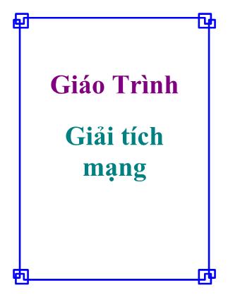 Giáo trình Giải tích mạng