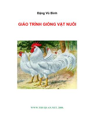 Giáo trình Giống vật nuôi - Đặng Vũ Bình