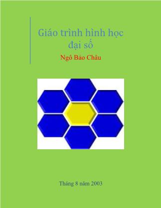 Giáo trình Hình học đại số - Ngô Bảo Châu