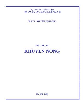 Giáo trình Khuyến nông - PGS.TS. Nguyễn Văn Long