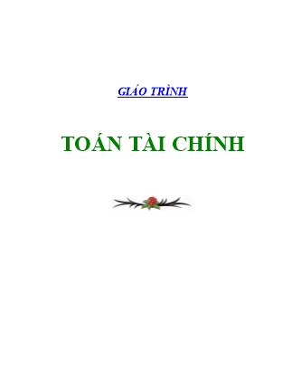 Giáo trình môn Toán tài chính