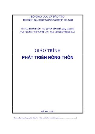 Giáo trình Phát triển nông thôn