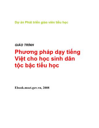 Giáo trình Phương pháp dạy tiếng Việt cho học sinh dân tộc bậc tiểu học