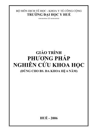 Giáo trình Phương pháp nghiên cứu khoa học