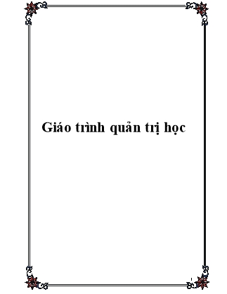 Giáo trình Quản trị học (Bản mới)