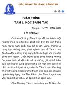 Giáo trình Tâm lí học sáng tạo - Huỳnh Văn Sơn