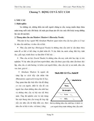 Giáo trình Tâm lý học đại cương - Phạm Hoàng Tài (Phần 2)