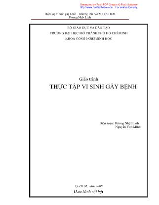 Giáo trình Thực tập vi sinh gây bệnh