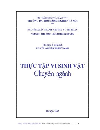 Giáo trình thực tập vi sinh vật chuyên ngành