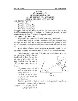 Giáo trình Vật lý 2 - ThS. Trương Thành (Phần 1)