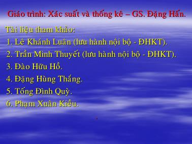 Giáo trình Xác suất và thống kê - Đặng Hấn